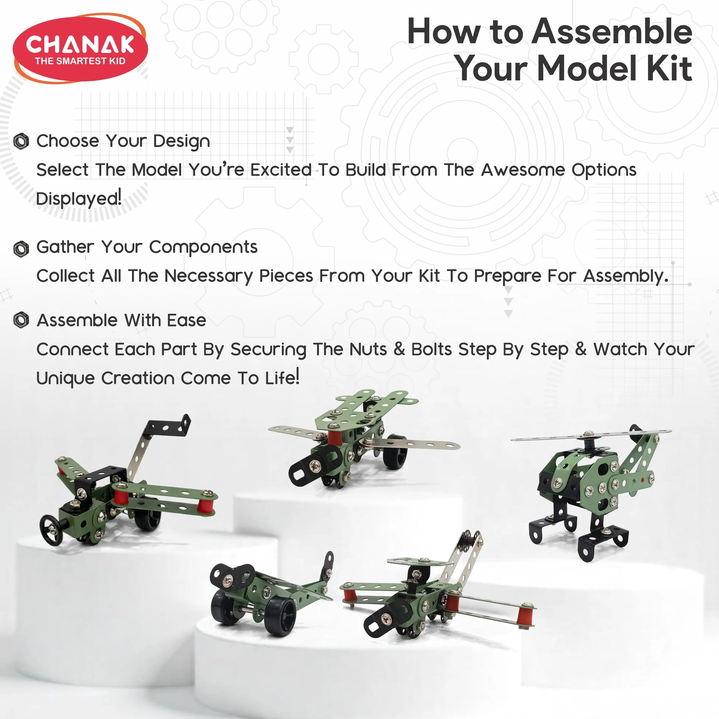 Chanak 91 Pcs STEM Aviation Vehicle Building Kit for Kids 8+ Years | Engineering Construction Set with Tools – BIS Approved - Image 5