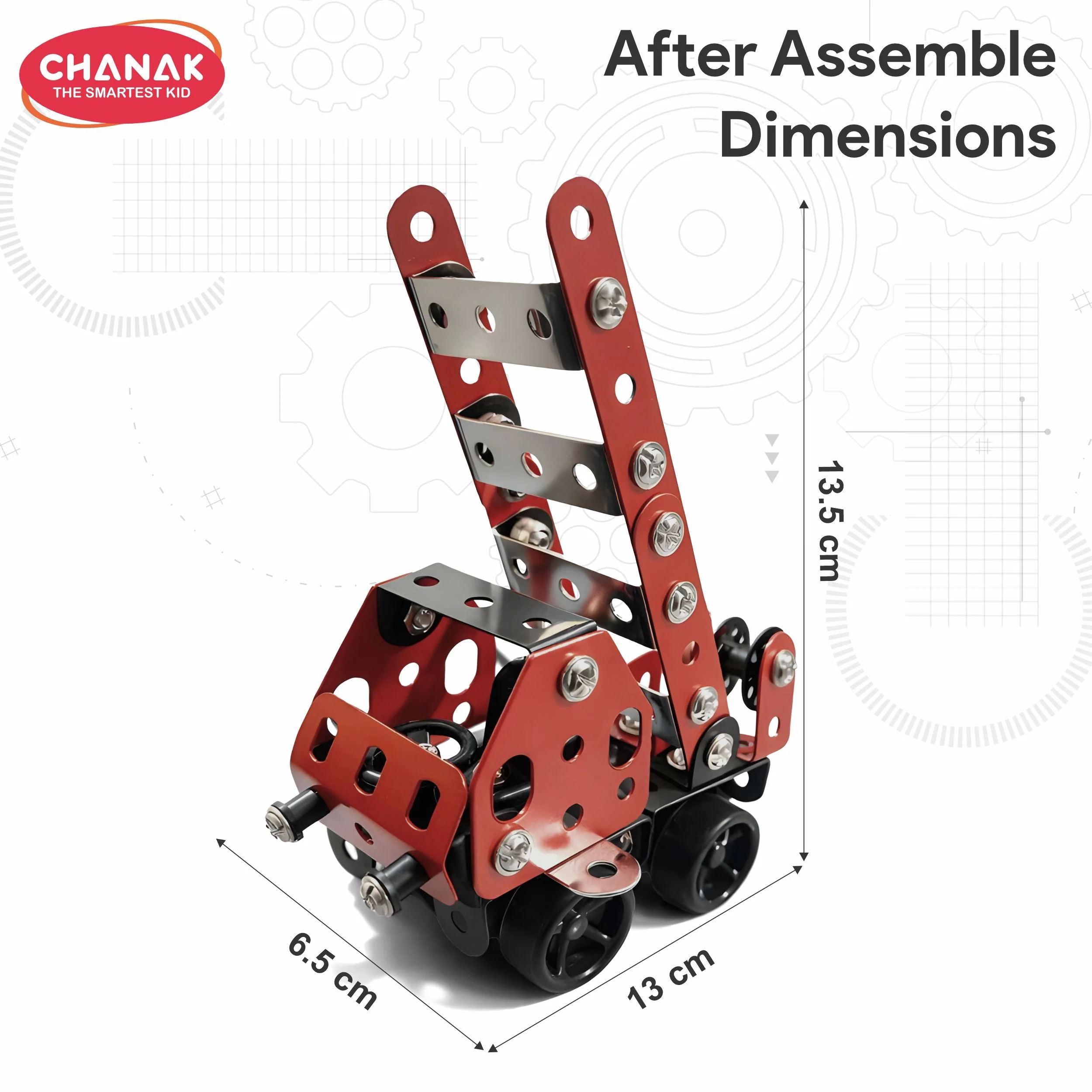 Chanak 134 Pcs STEM Construction Vehicle Building Kit for Kids 8+ Years | Engineering Assembly Set with Tools – BIS Approved - Image 3