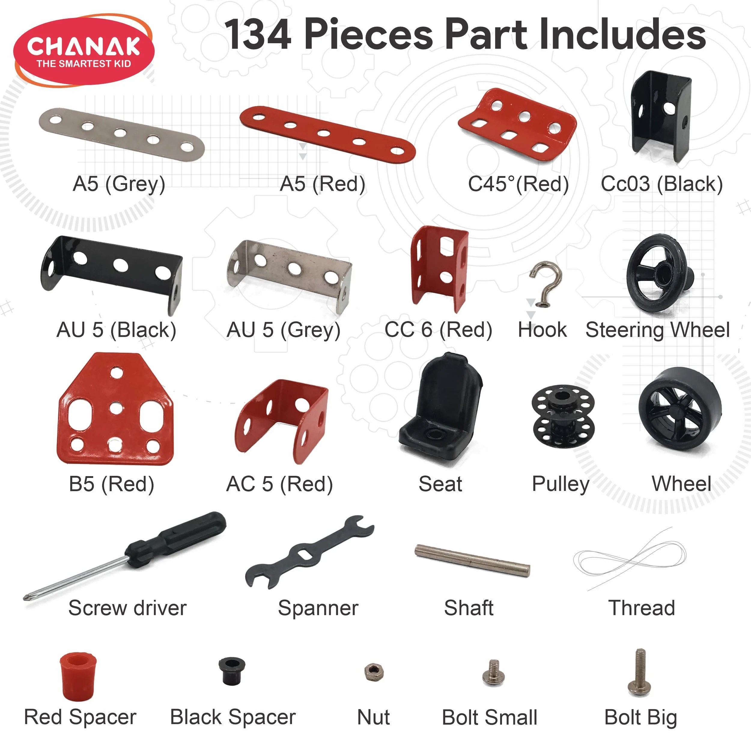 Chanak 134 Pcs STEM Construction Vehicle Building Kit for Kids 8+ Years | Engineering Assembly Set with Tools – BIS Approved - Image 4