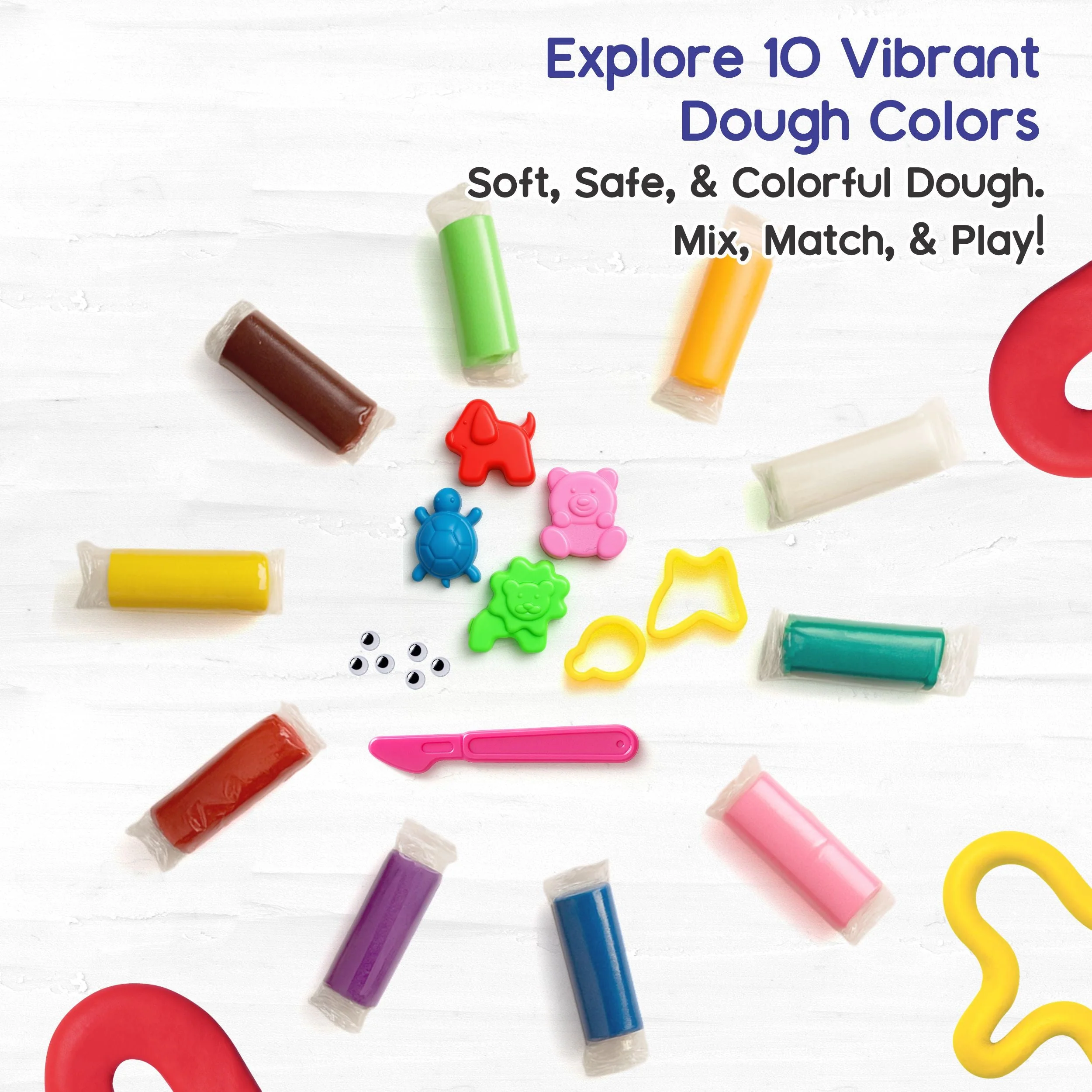 Chanak Play Dough Set for Kids 3+ Years | 10 Colour Non-Toxic Dough with Sculpting Tools & Foldable Suitcase – BIS Approved (Yellow) - Image 4