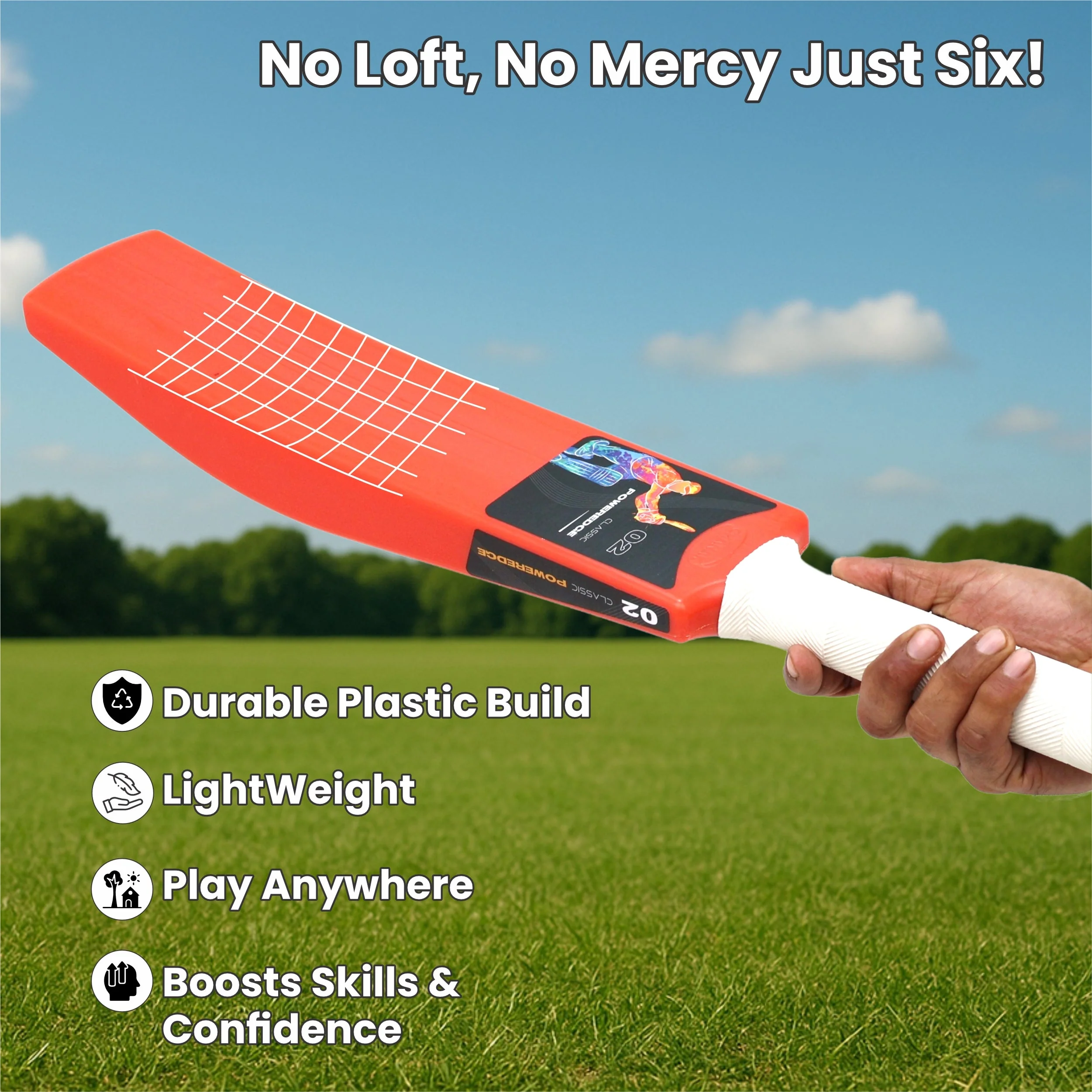 Chanak Big Cricket Turf Bat for Kids 5+ Years | 27.8 Inch Indoor & Outdoor Cricket Bat – BIS Approved (Orange) - Image 3