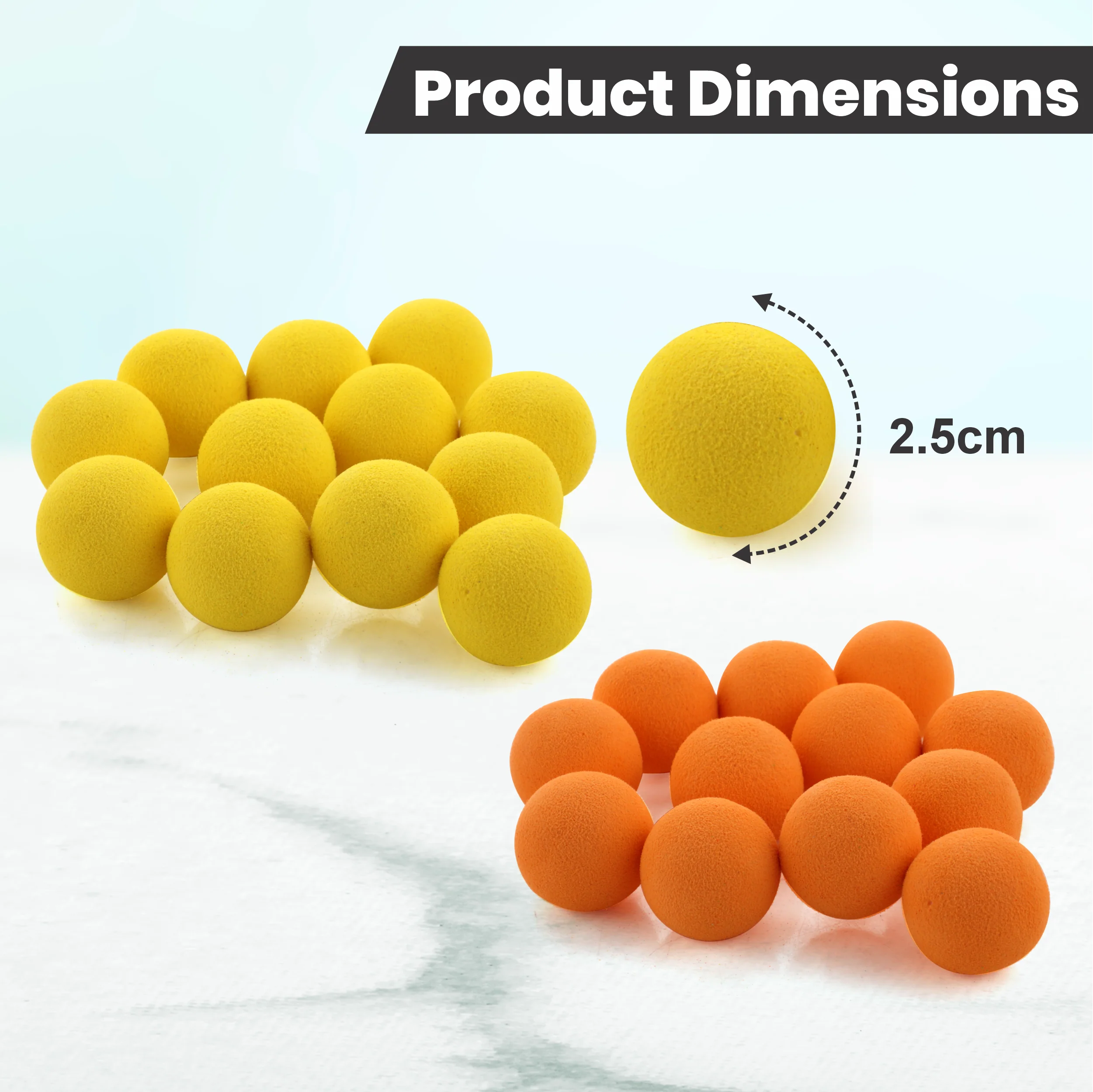Chanak Soft Foam Balls for Kids 3+ Years | Pack of 24 for Pneumatic Gun & Outdoor Play – BIS Approved - Image 3
