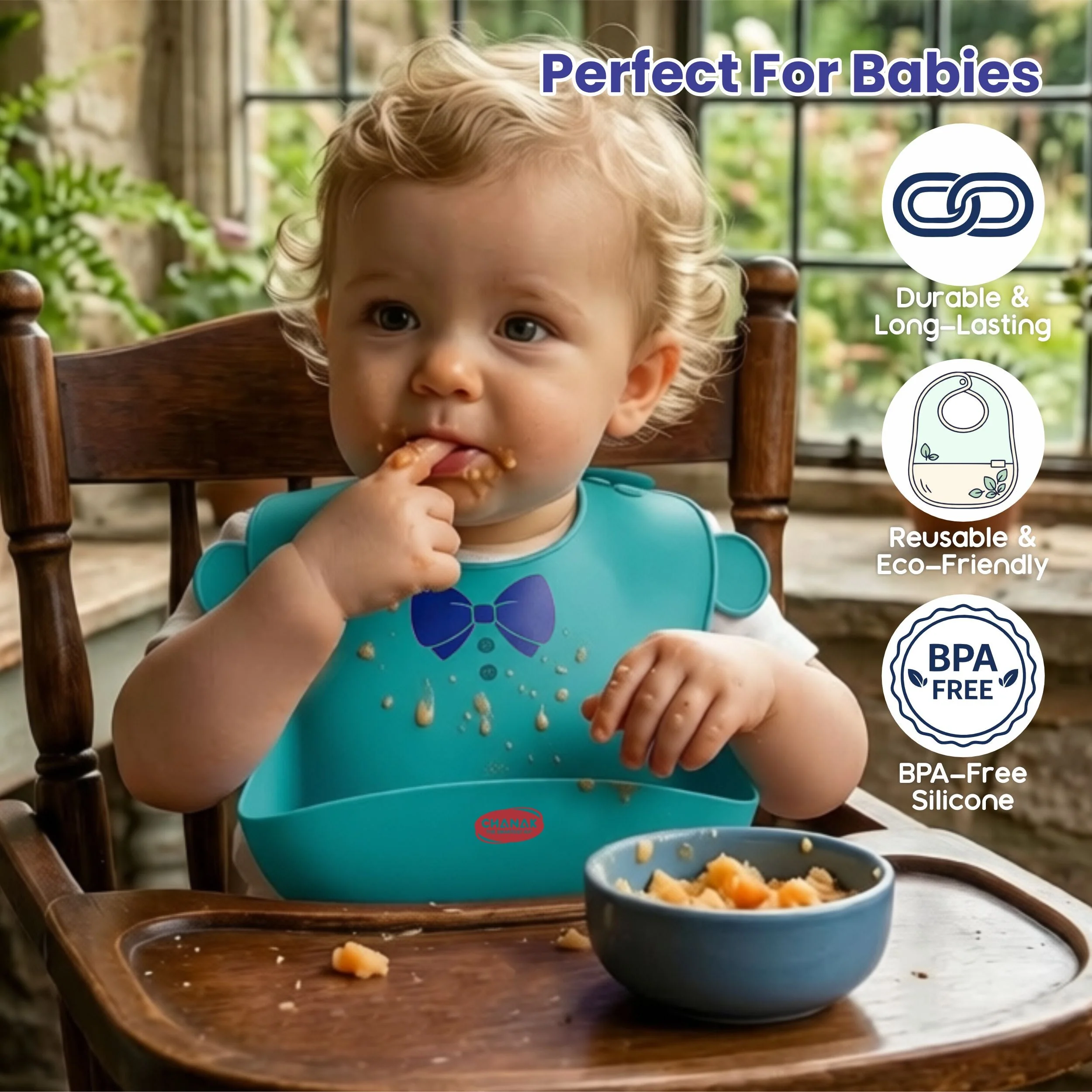 Chanak Silicone Baby Bib with Food Catcher for Toddlers | BPA Free Waterproof Adjustable Feeding Bib – BIS Approved (Purple) - Image 8