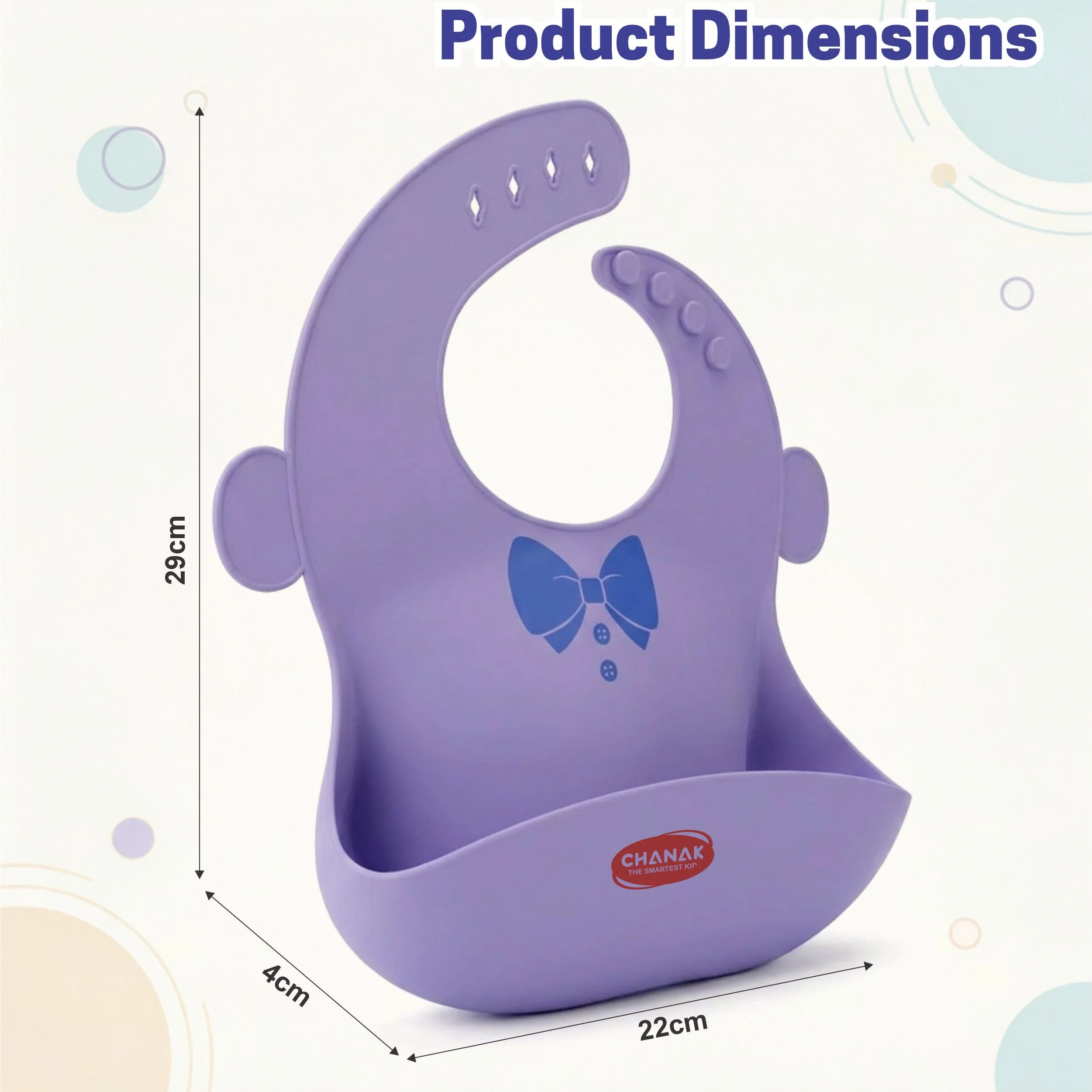 Chanak Silicone Baby Bib with Food Catcher for Toddlers | BPA Free Waterproof Adjustable Feeding Bib – BIS Approved (Purple) - Image 3