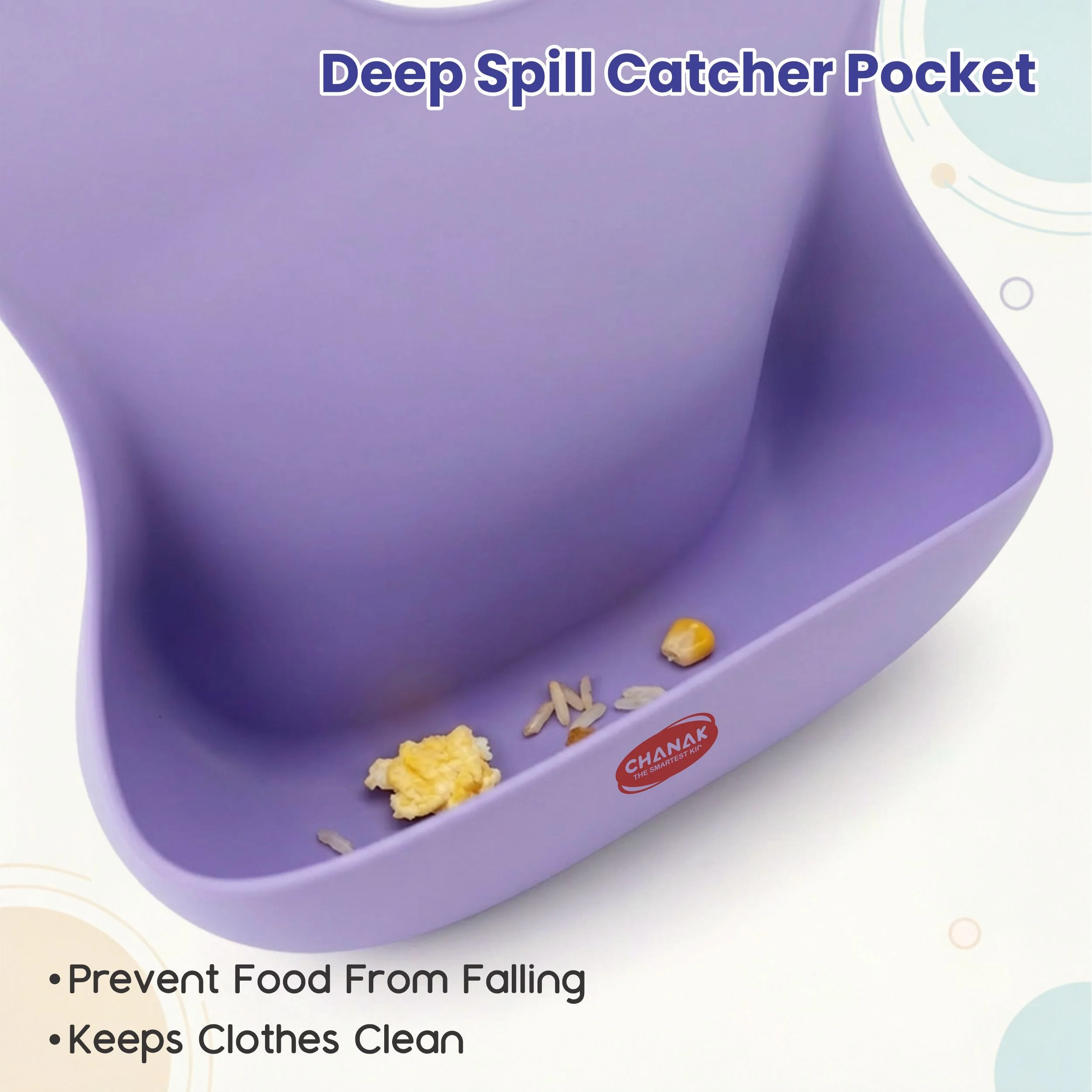 Chanak Silicone Baby Bib with Food Catcher for Toddlers | BPA Free Waterproof Adjustable Feeding Bib – BIS Approved (Purple) - Image 5