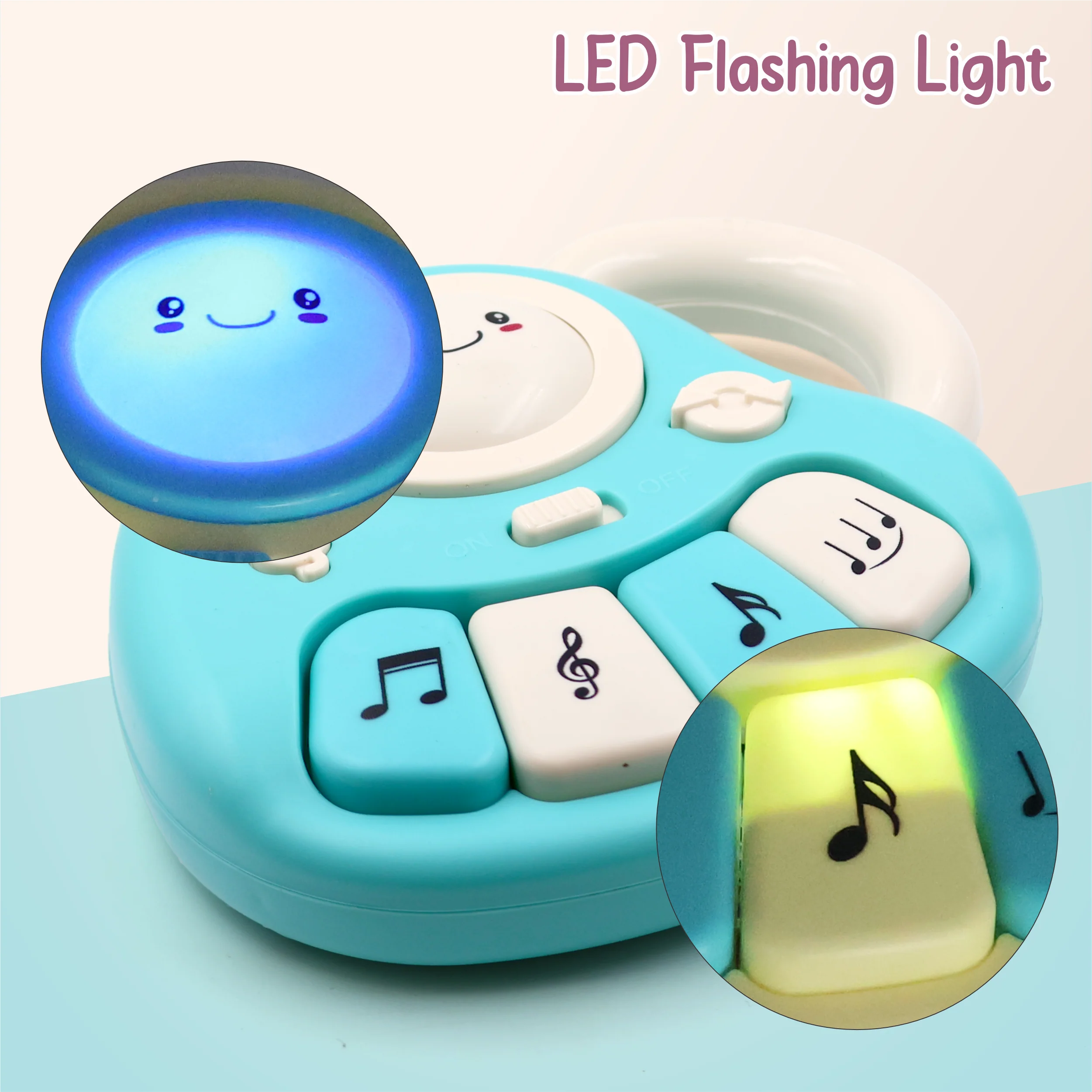 Chanak Baby Piano Musical Toy for 6-12 Months | 4 Keys, 31 Melodies with Flashing Lights – BIS Approved (Blue/White) - Image 8
