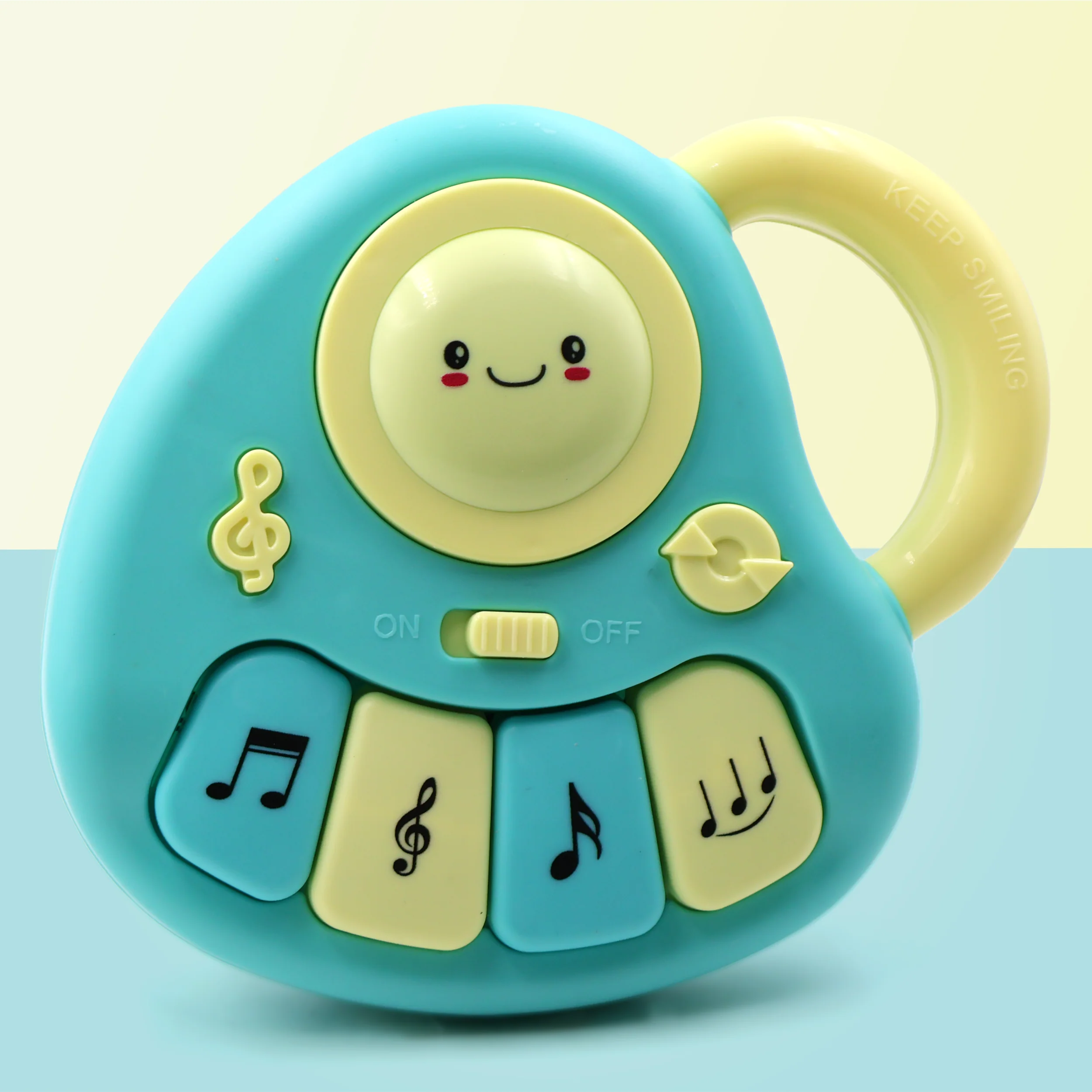 Chanak Baby Piano Musical Toy for 6-12 Months | 4 Keys, 31 Melodies with Flashing Lights – BIS Approved (Blue/Yellow)