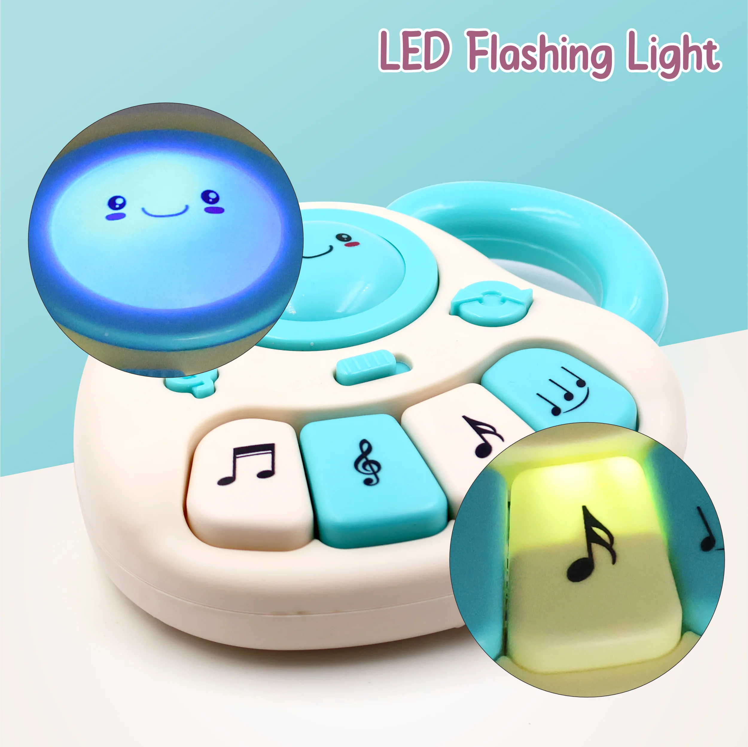 Chanak Baby Piano Musical Toy for 6-12 Months | 4 Keys, 31 Melodies with Flashing Lights – BIS Approved (White/Blue) - Image 8