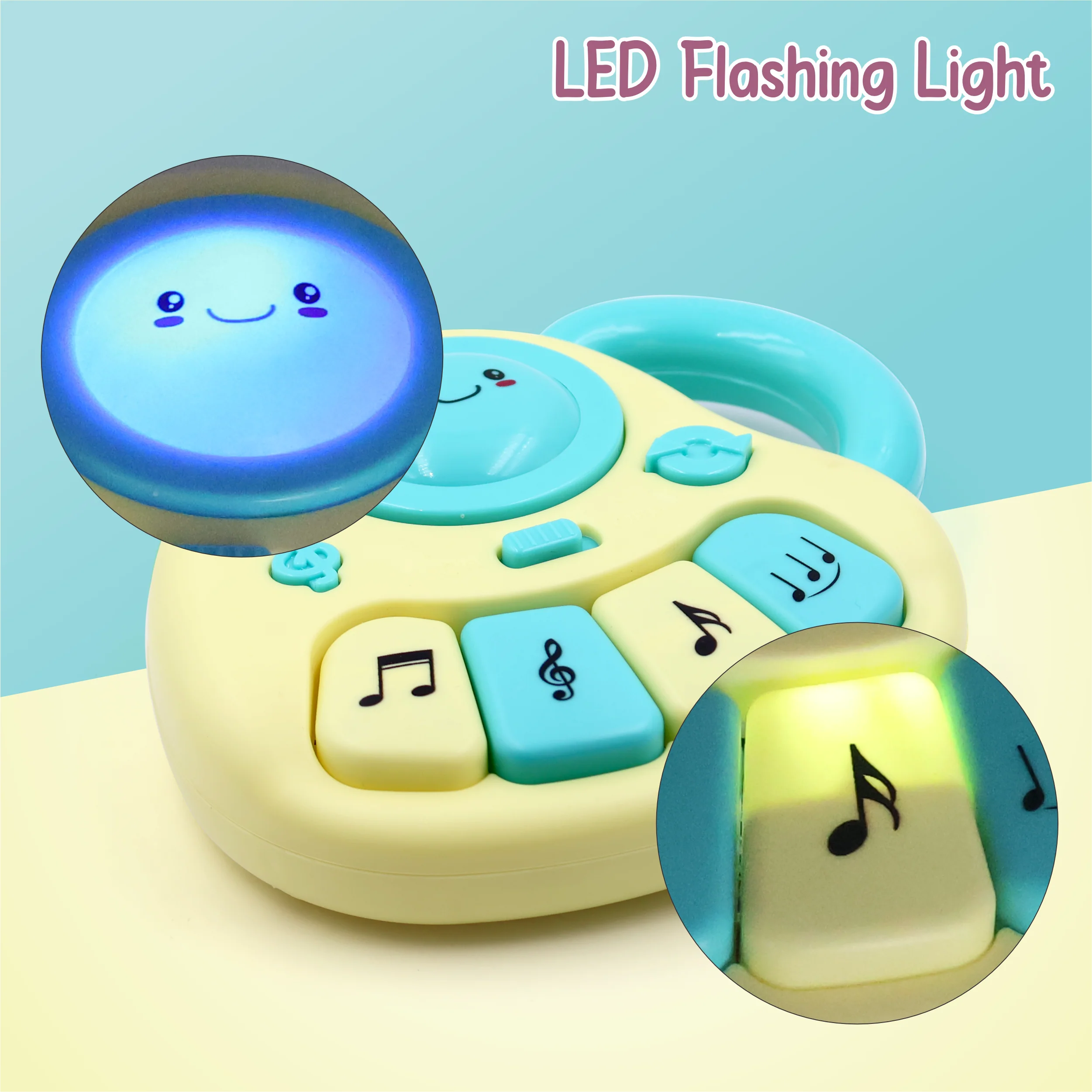 Chanak Baby Piano Musical Toy for 6-12 Months | 4 Keys, 31 Melodies with Flashing Lights – BIS Approved (Yellow/Blue) - Image 8