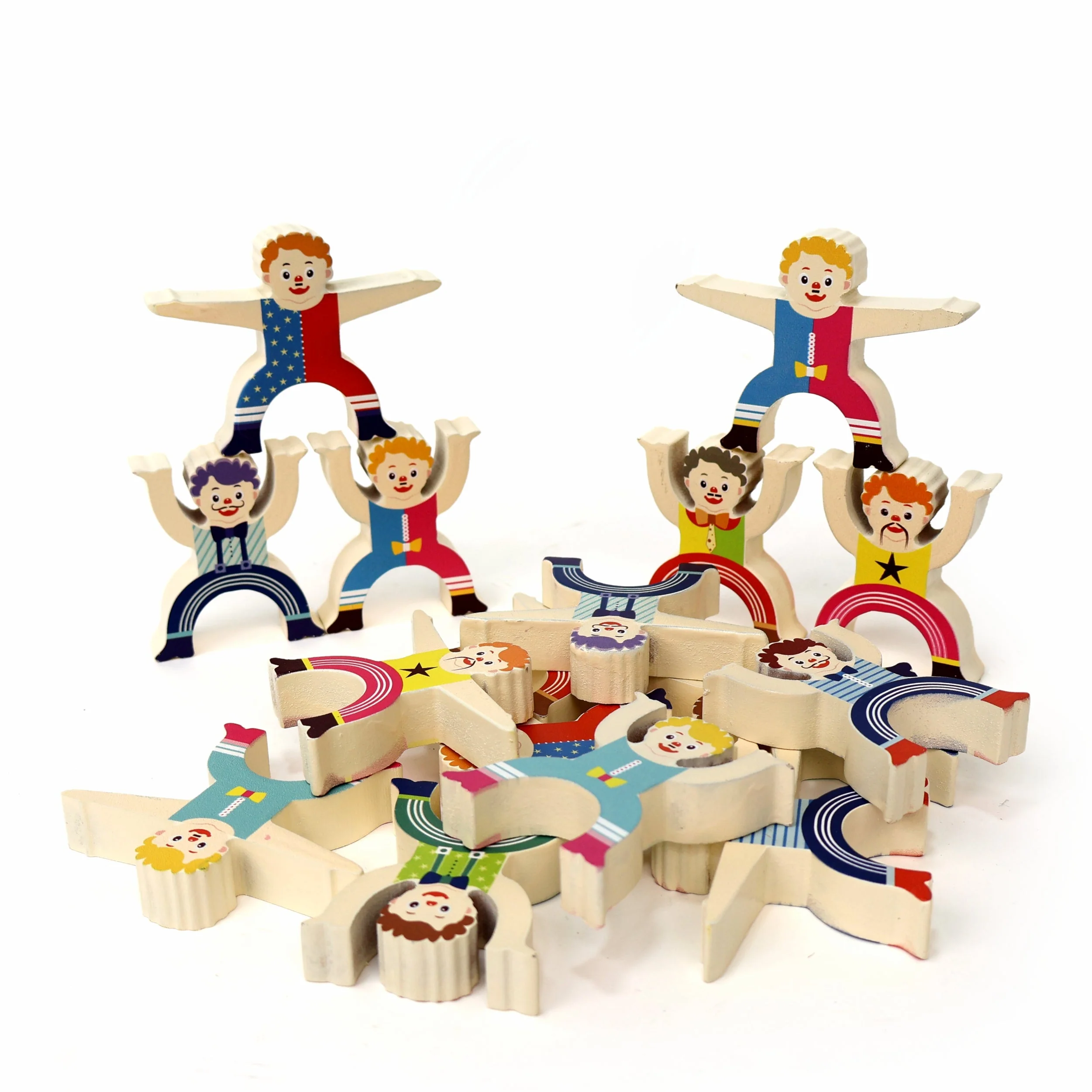 Chanak Wooden Human Balancing Toy for Kids 3+ Years | 16 Pcs Montessori Circus Clown Stacking Tower Game – BIS Approved - Image 2