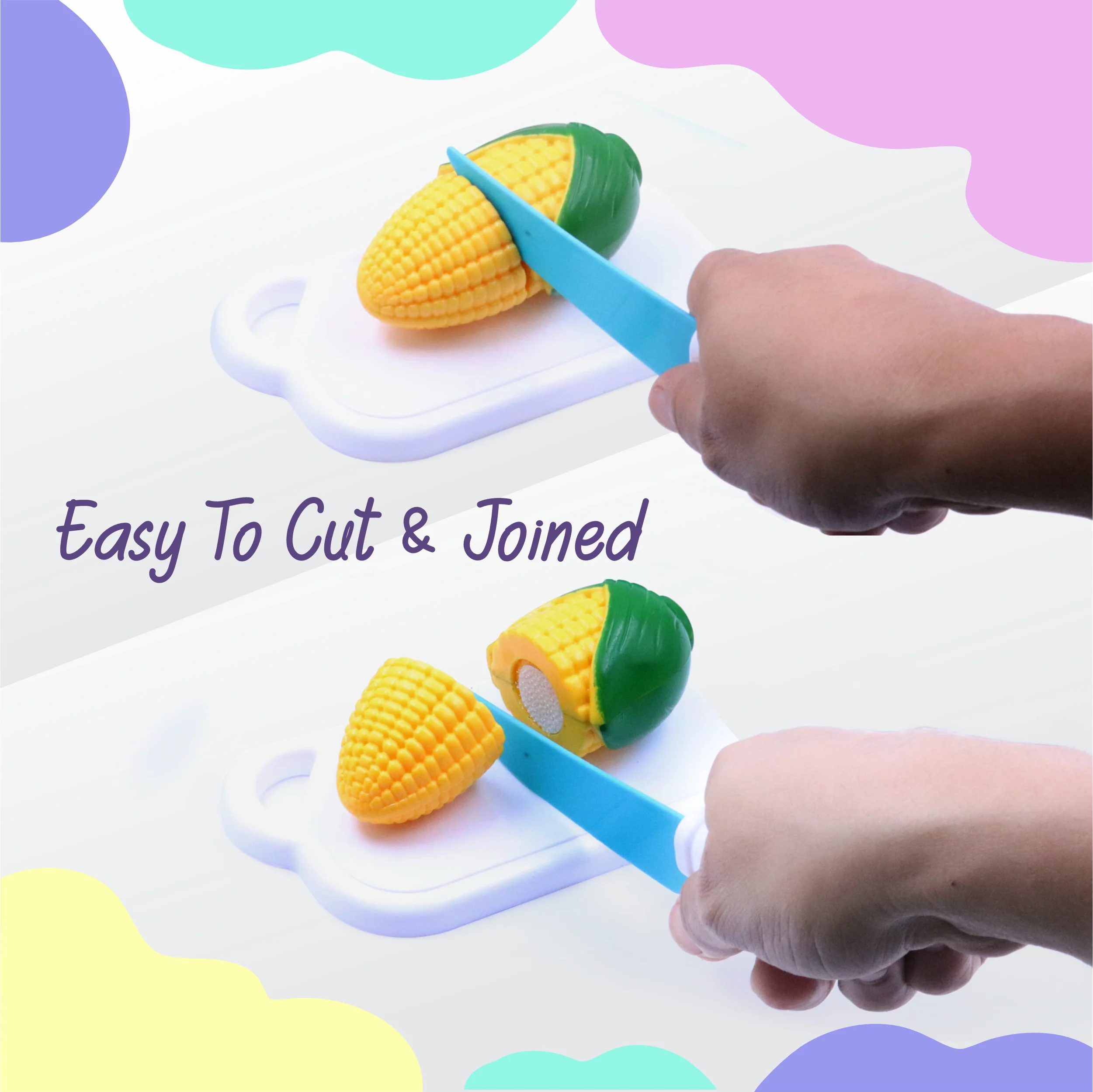 Chanak Vegetable Cutting Toy Set for Kids | Pretend Play Knife, Cutting Board & Carry Bag – BIS Approved - Image 4