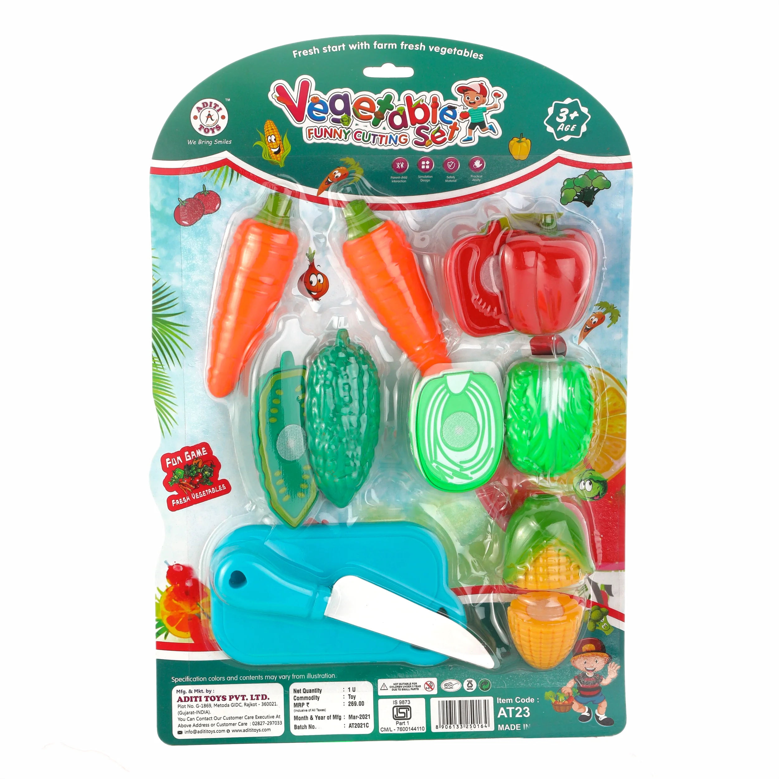 Chanak Vegetable Cutting Toy Set for Kids | Pretend Play Knife & Cutting Board Set – BIS Approved