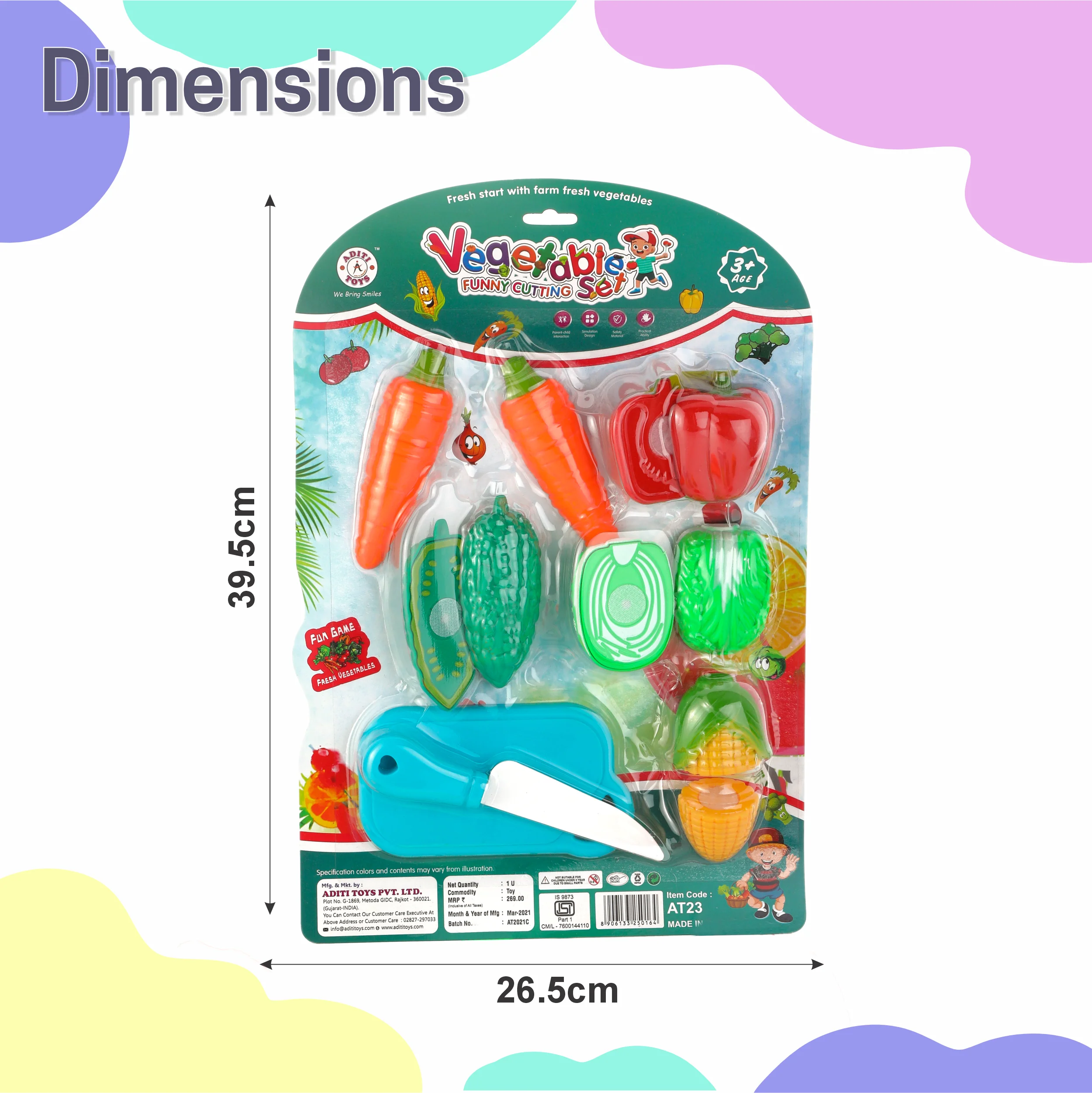 Chanak Vegetable Cutting Toy Set for Kids | Pretend Play Knife & Cutting Board Set – BIS Approved - Image 6