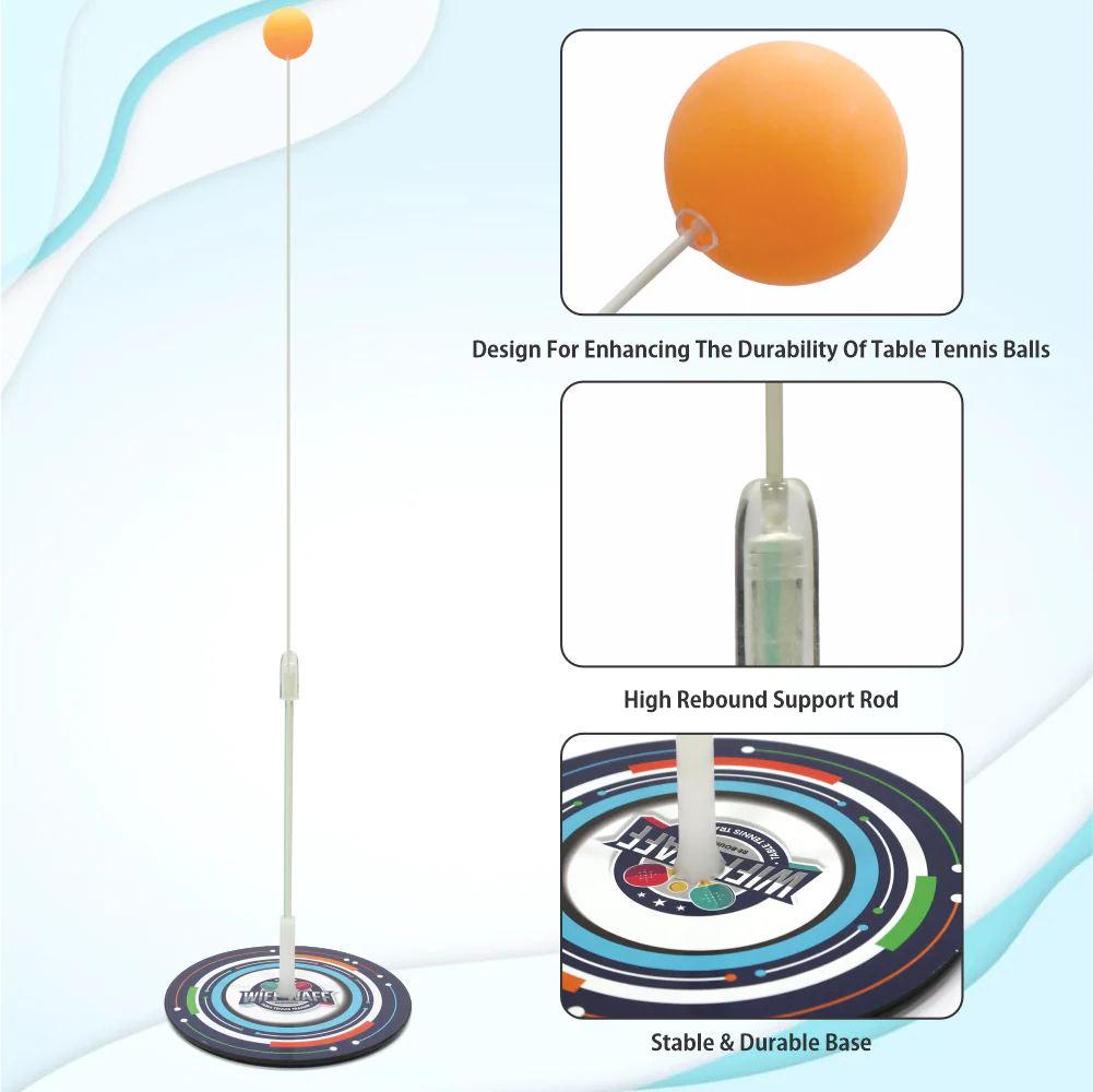 Chanak Table Tennis Trainer for Kids 5+ Years | Portable Self-Practice Ping Pong with Elastic Shaft – BIS Approved - Image 4