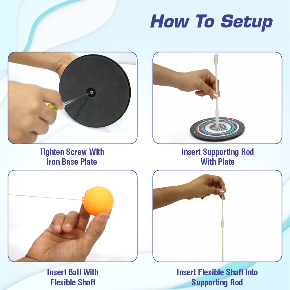 Chanak Table Tennis Trainer for Kids 5+ Years | Portable Self-Practice Ping Pong with Elastic Shaft – BIS Approved - Image 5
