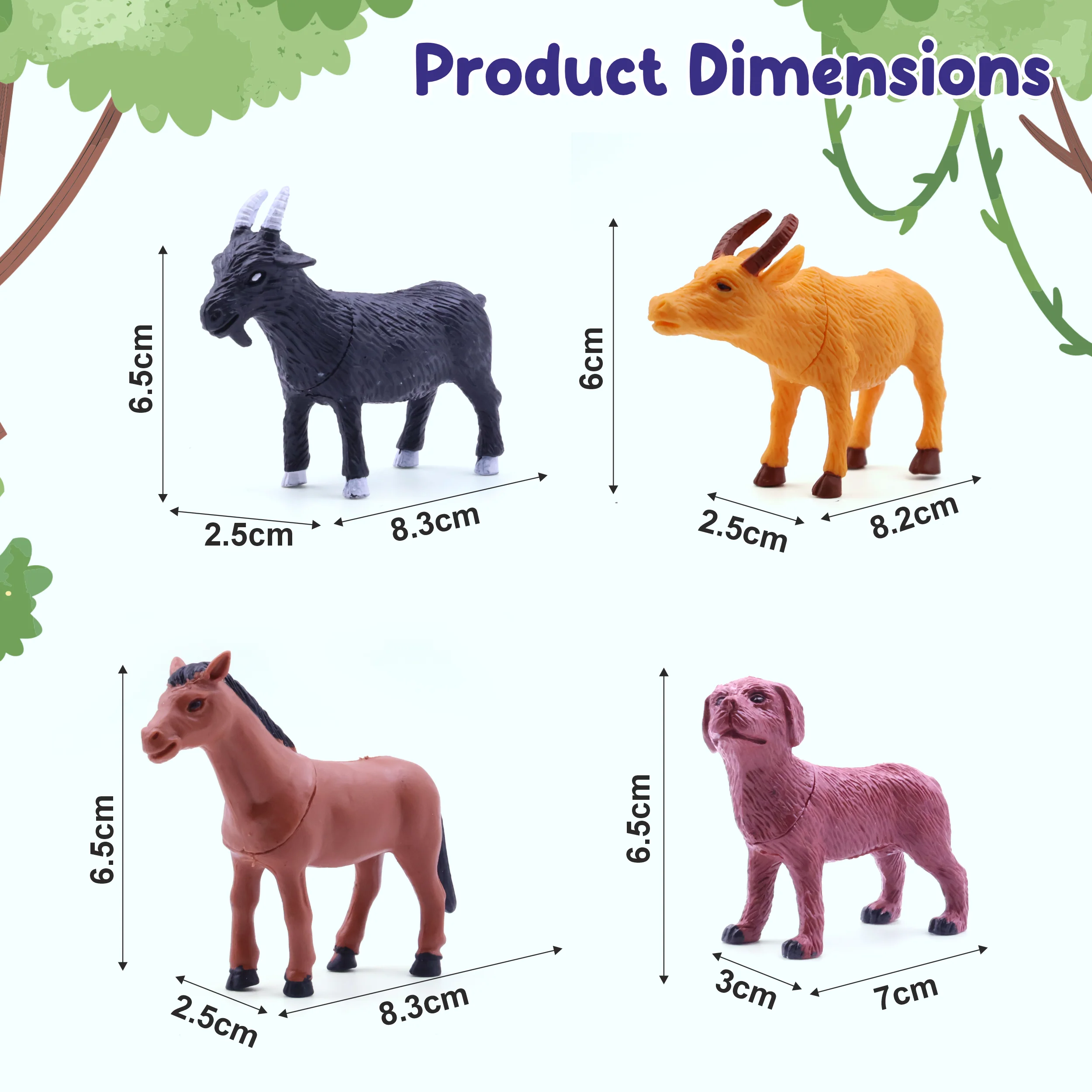 Chanak Wild & Farm Animal Toy Set for Kids 3+ Years | 8 Pcs Realistic Plastic Animals – BIS Approved - Image 5